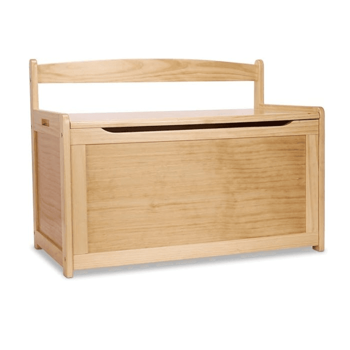 Melissa & Doug Wooden Toy Box Storage Bench Blonde