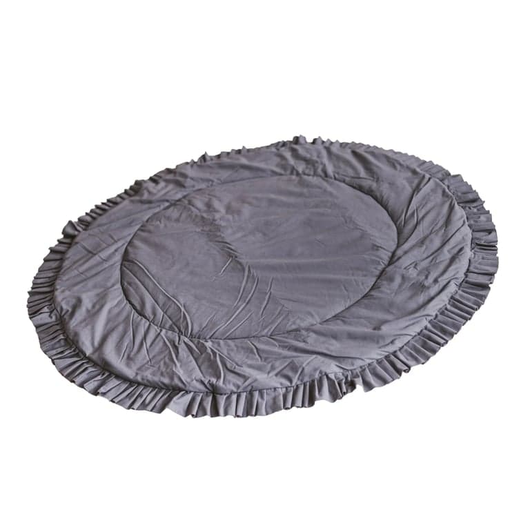 MINICAMP Padded Playmat Grey Ruffled Trim