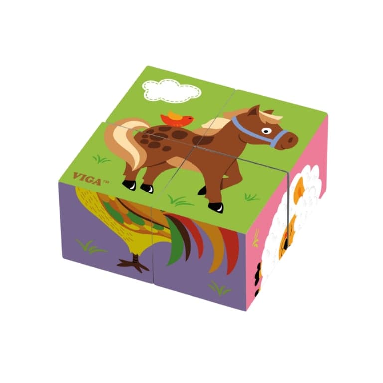 Viga Cube Puzzle Animaux de la Ferme