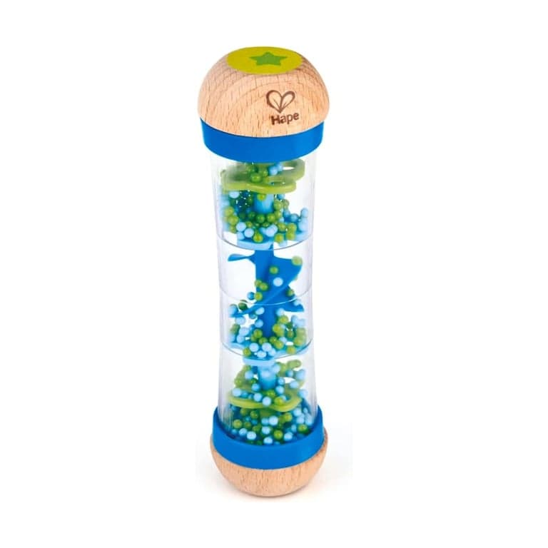Hape Mini Wooden Musical Shake & Rattle Rainmaker Blue