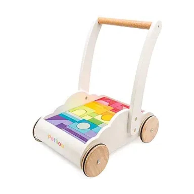 Le Toy Van Push Walker With Blocks and Wagon Petilou