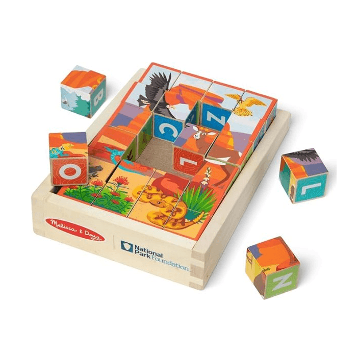 Melissa & Doug National Parks Alphabet & Animals 24-Piece Cube Puzzle