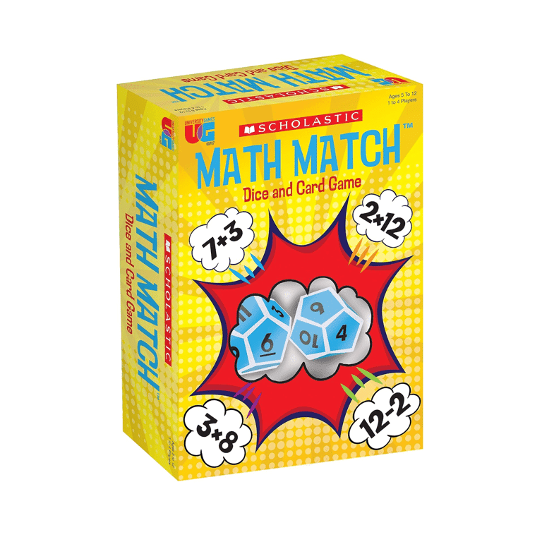University Games Scholastic Math Match Dice and Card Game