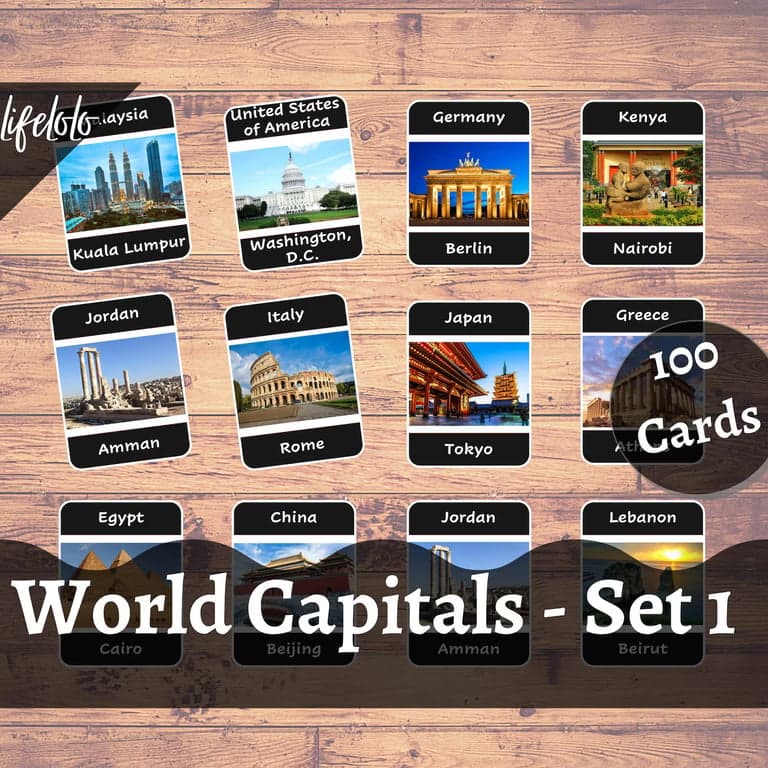 Life LoLo Laminated Capital Cities Cards Set 2