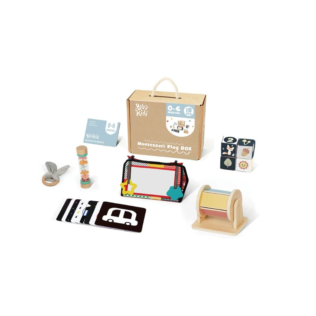 Busy Kids Coffret Montessori de jeu 0-6 mois