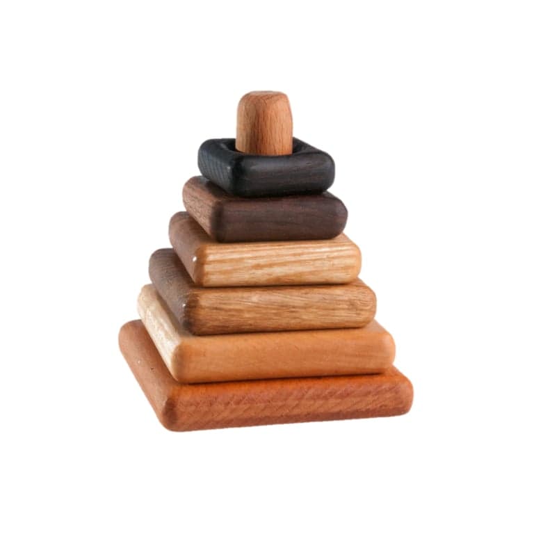 PoppyBabyCo Wooden Stacking Toy Square