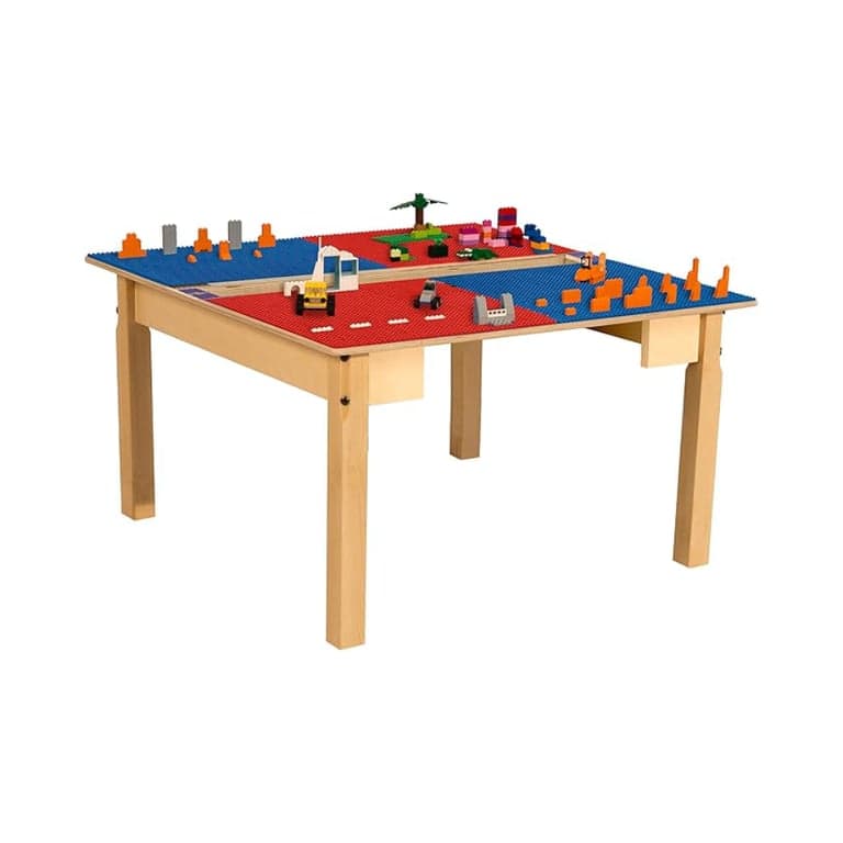 Contender Time-2-Play Birch Plywood Kids Activity Table 18-Inch Legs Red and Blue