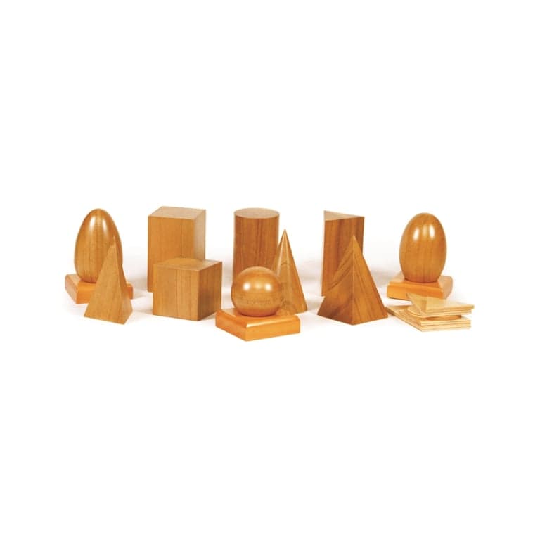 Alison's Montessori Natural Geometric Solids and Plane Figures Premium Quality