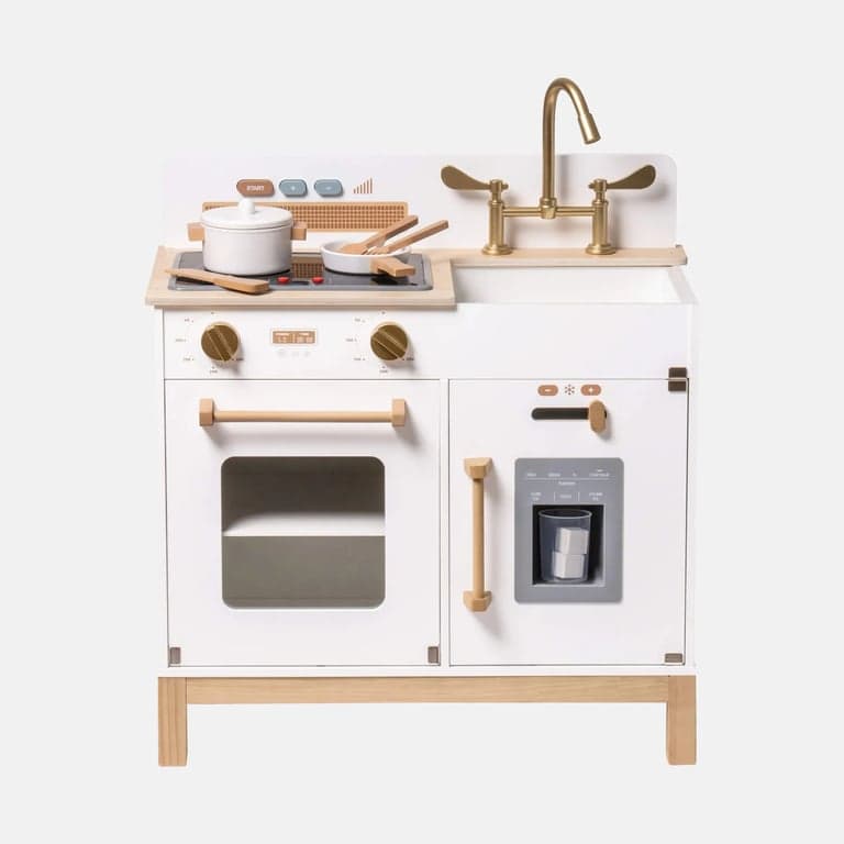 ROBUD Cuisine en Bois pour Enfants Montessori Blanche