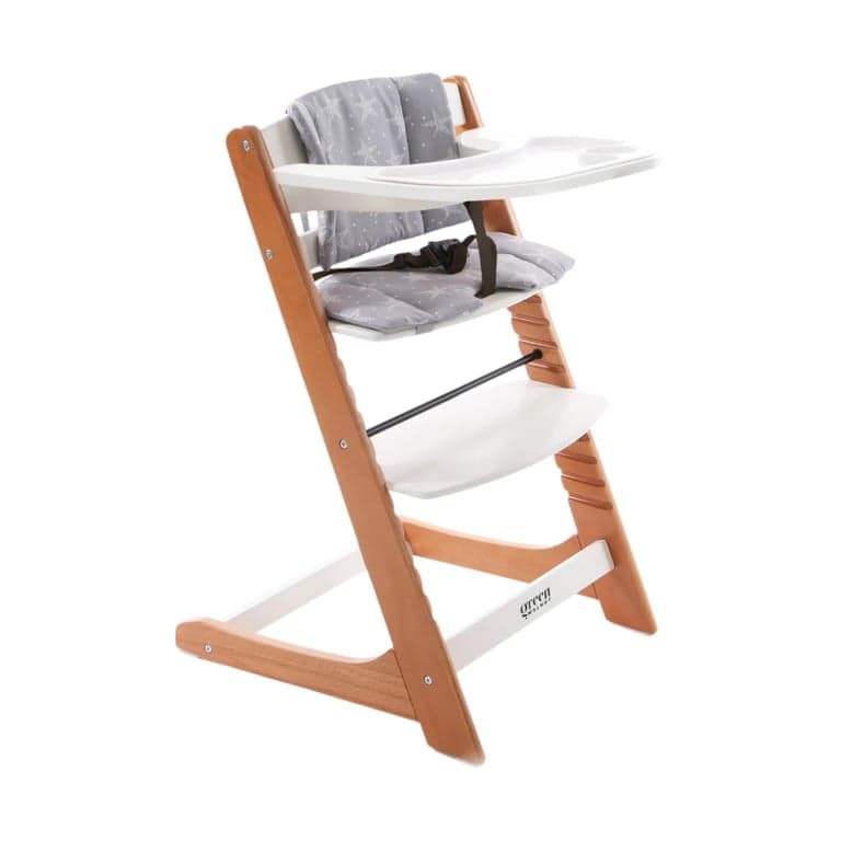 Green Walnut Wooden High Chair for Babies