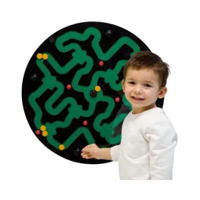 Playscapes Amazer Dizzy Disk Wall Toy Black on Green