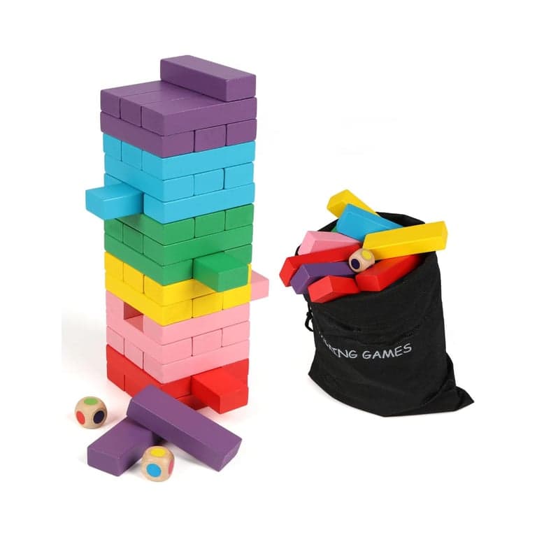 Canuan Wooden Blocks Stacking Game 48 Pieces