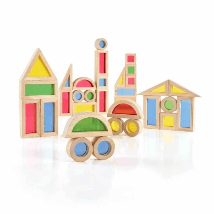 Guidecraft 40 Piece Jr. Rainbow Blocks