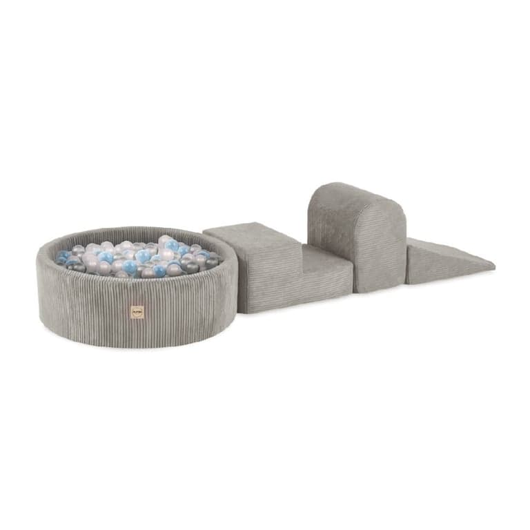 Nid en Peluche 3 Pièces Ensemble de Jeu Doux en Velours Côtelé avec Piscine Sèche Beige