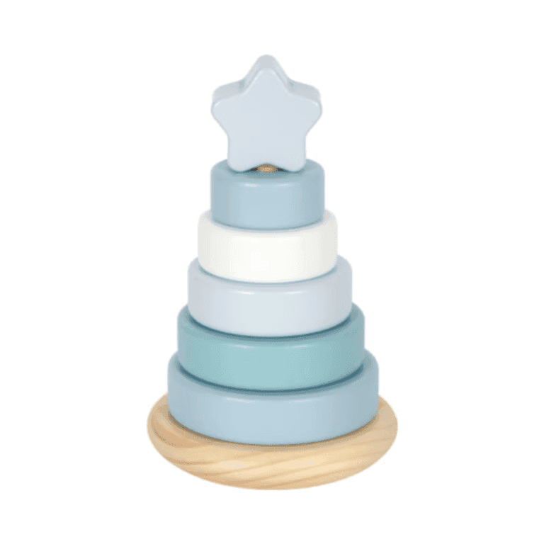 Small Foot Tour d’empilement en bois bleue