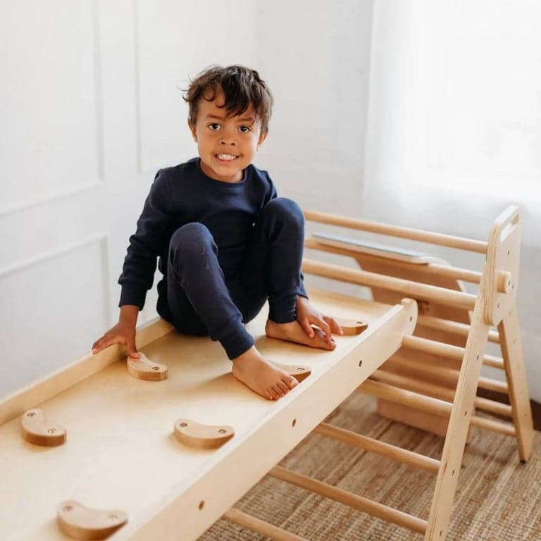 Epic Kidz Climbing Triangle With Reversible Ramp Large Natural