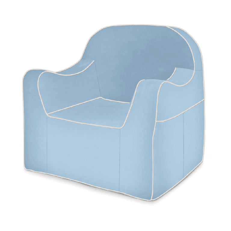 P'kolino Children's Reading Chair Light Blue With White Piping