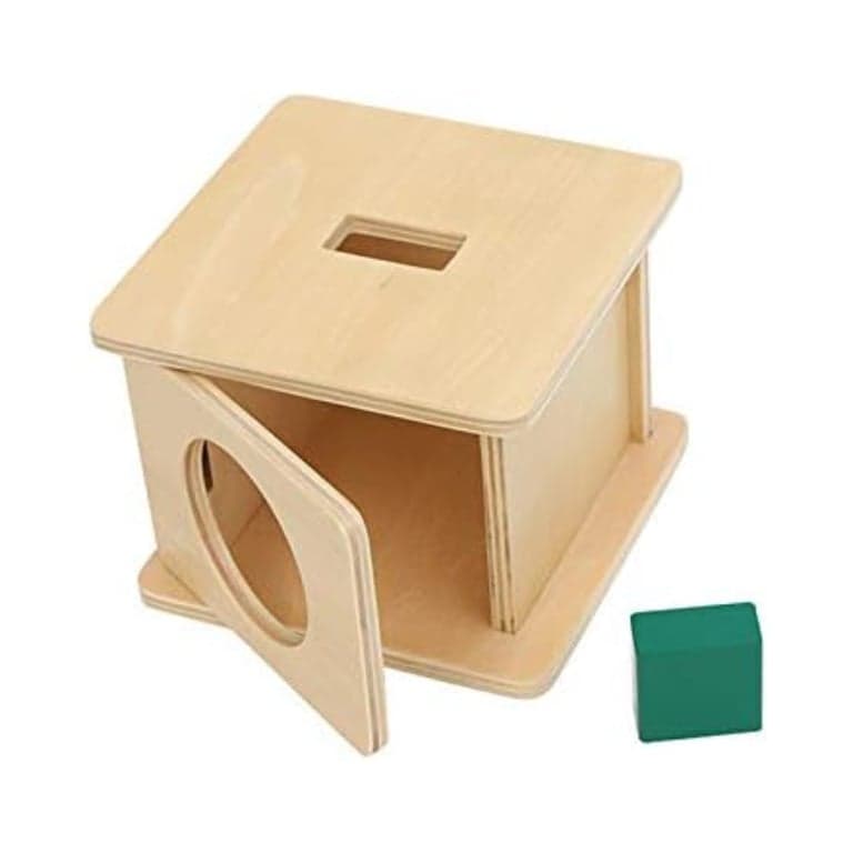 Adena Montessori Imbucare Box With Rectangular Prism Sliding Top Box