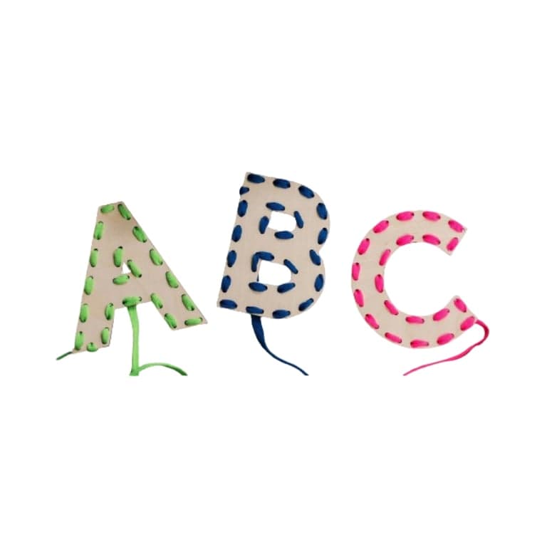 A Design For All Seasons Alphabet Lacing Board 3 Letters Bright