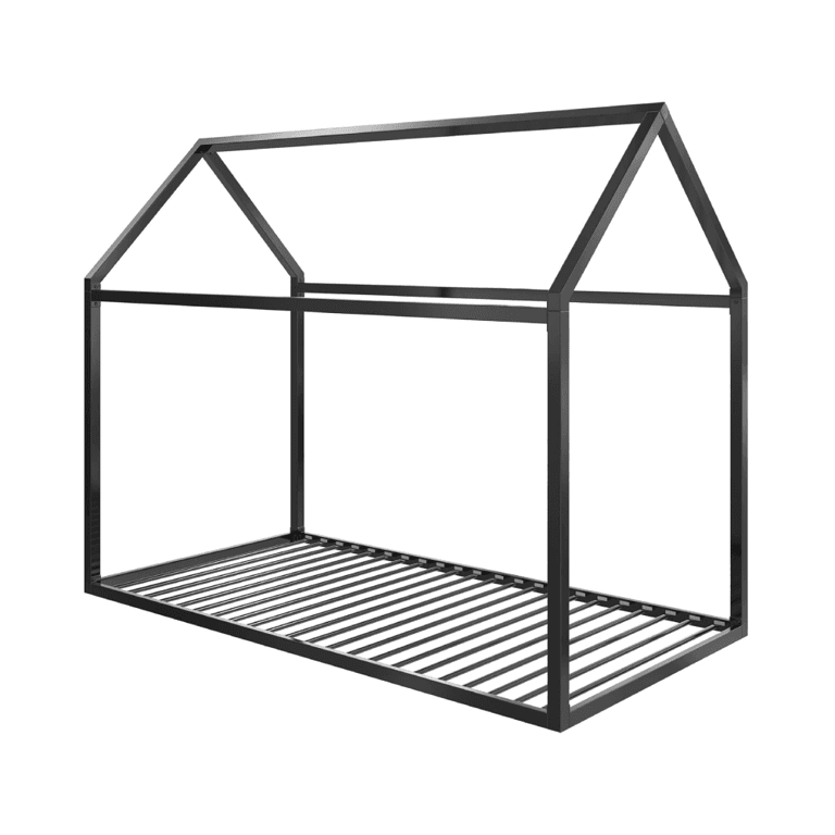 Little Seeds Skyler Kids House Floor Bed Twin Black