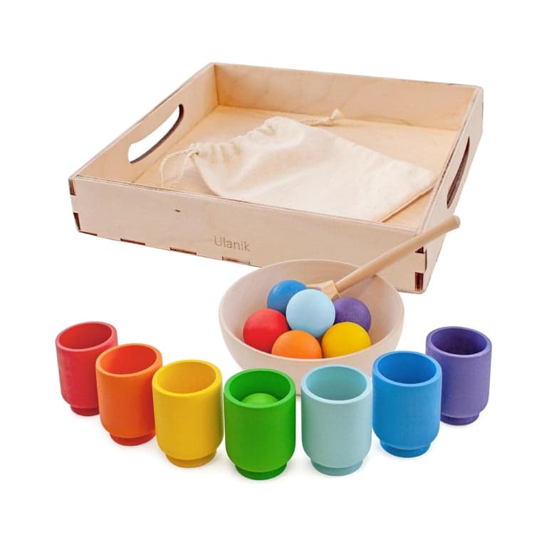 Ulanik Rainbow Balls in Cups Color Sorters Small