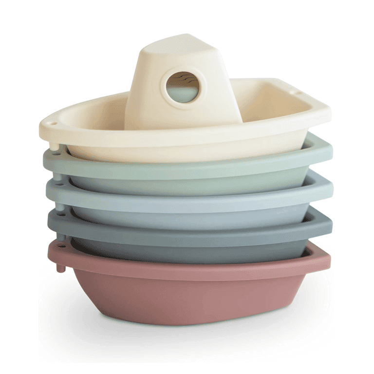 mushie Stackable Bath Boats Toy Original