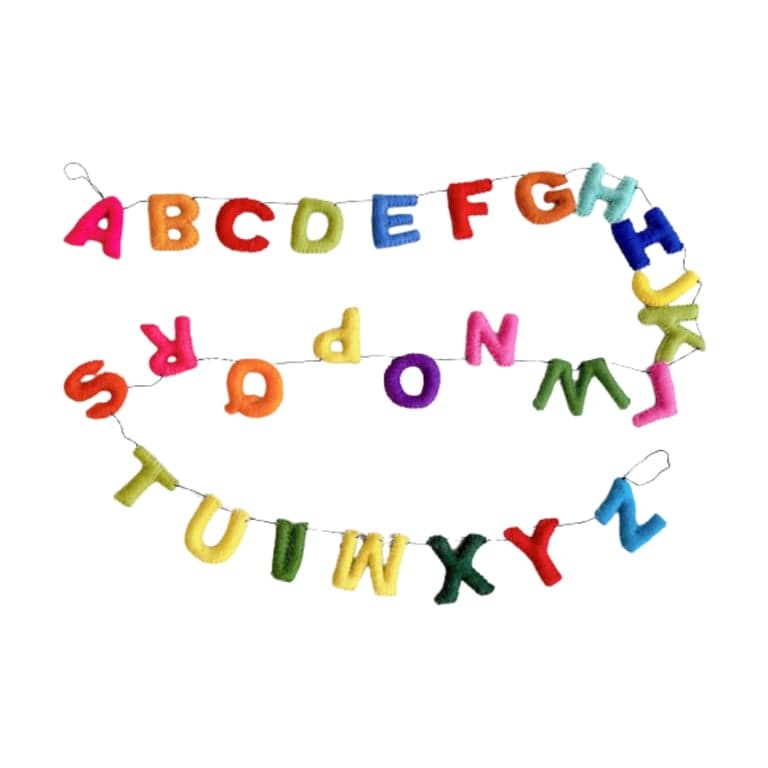 Ganapati Crafts Co. Felt Garland Alphabet Banner Rainbow
