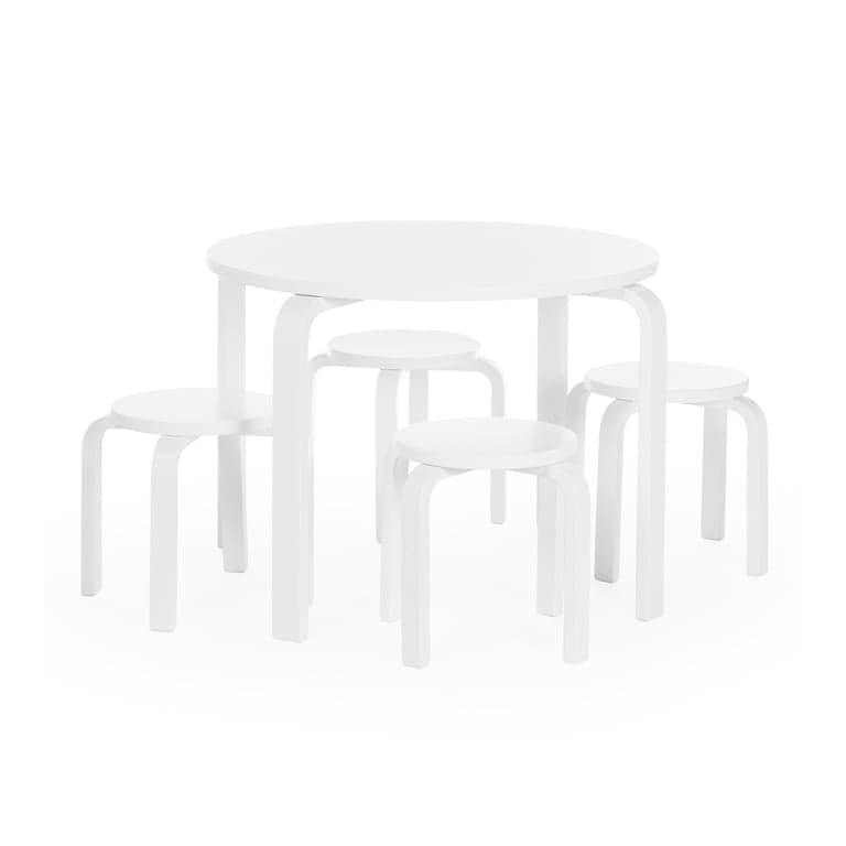 Guidecraft Nordic Toddler Table and Chairs Set White