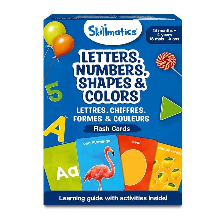 Skillmatics Thick Flash Cards for Toddlers Letters, Numbers, Shapes & Colors