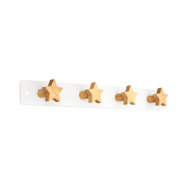 Yisiziyo Wall Mounted Kids Coat Rack Star 4 Hooks