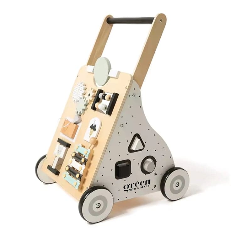 Green Walnut Wooden Activity Walker