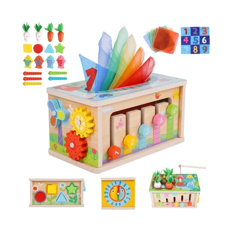 Ancaixin Activity Cube 6-in-1 Tissue Box Toy