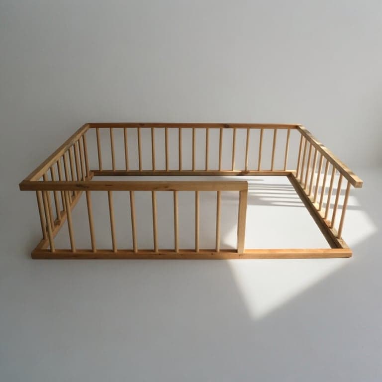 YK Kids Floor Bed With Cylinder Rails Full Size