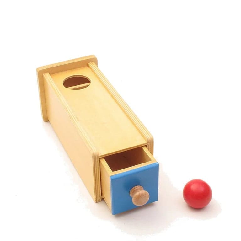 Pink Montessori Object Permanence Box With Drawer