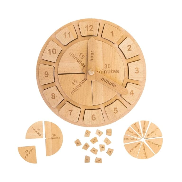 Tomaze Montessori Wooden Toy Clock
