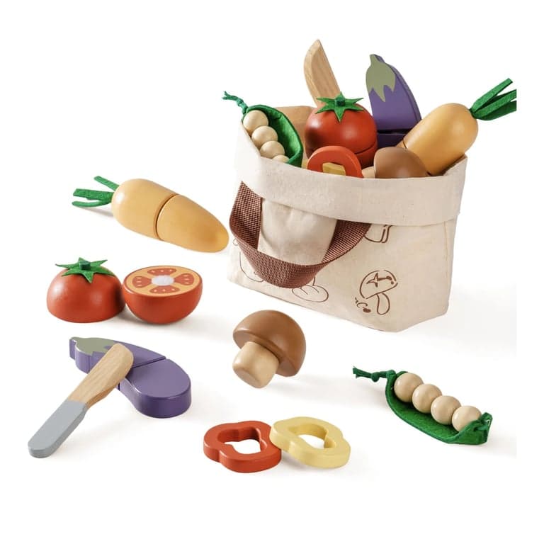 ROBUD Ensemble de Nourriture à Découper en Bois Légumes