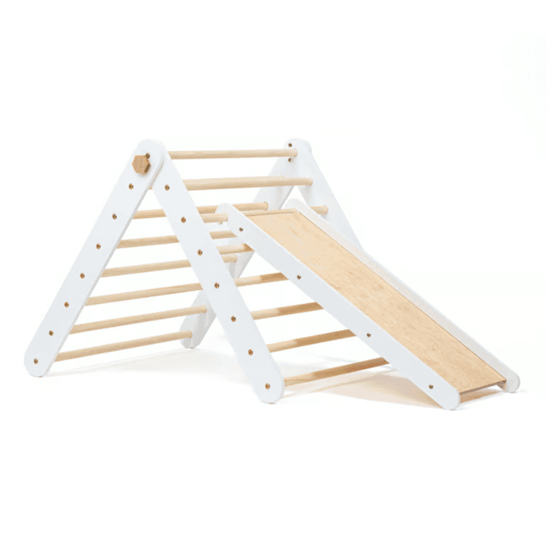 Duck Woodworks Shop Triangle d'escalade avec Toboggan Blanc