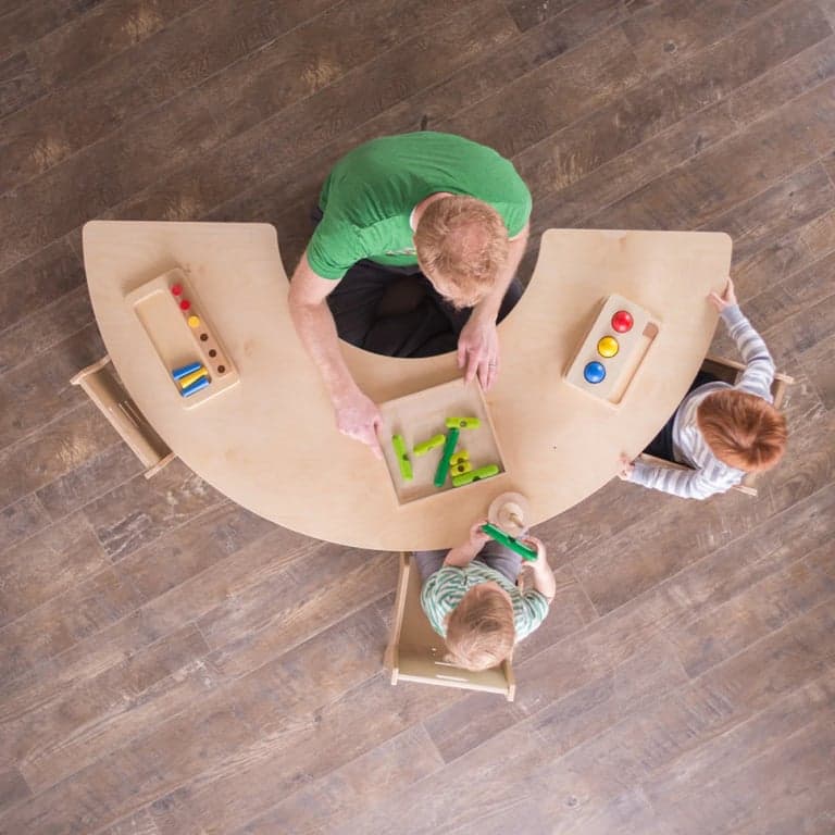 Sprout Kids Half-Round Tables Woodgrain Laminate 22 Inches