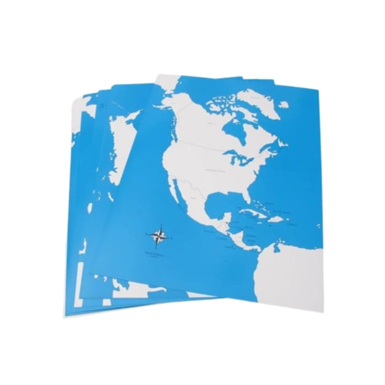 Pink Montessori Control Map for Large Puzzle Maps Labeled World