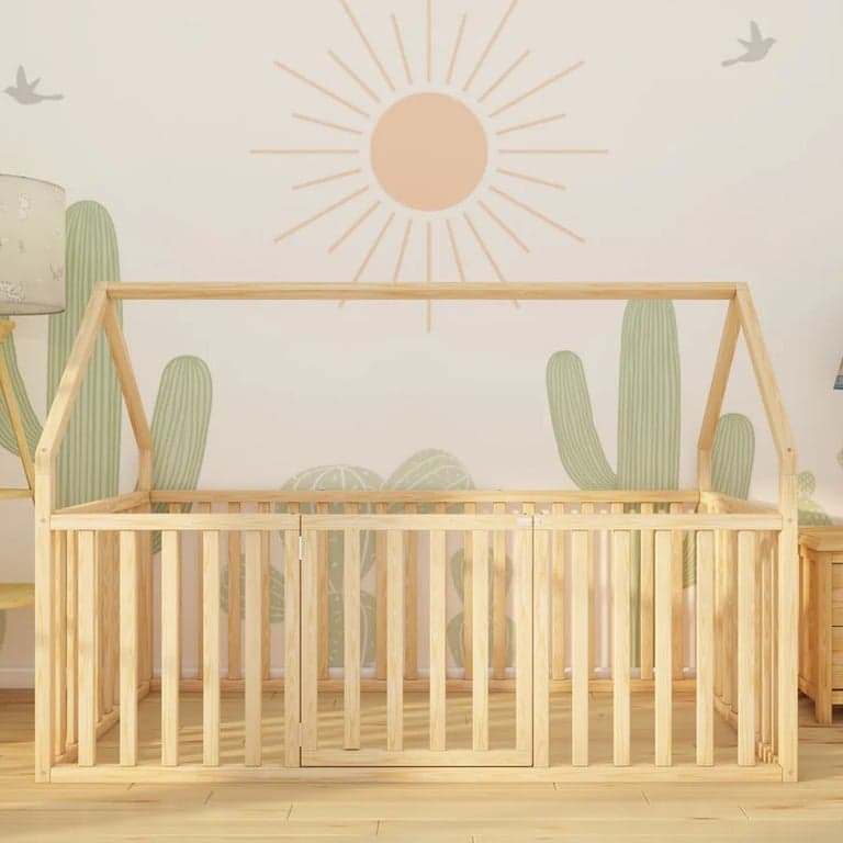 SignaturedWood Myra Queen House Floor Bed With Rectangle Slat