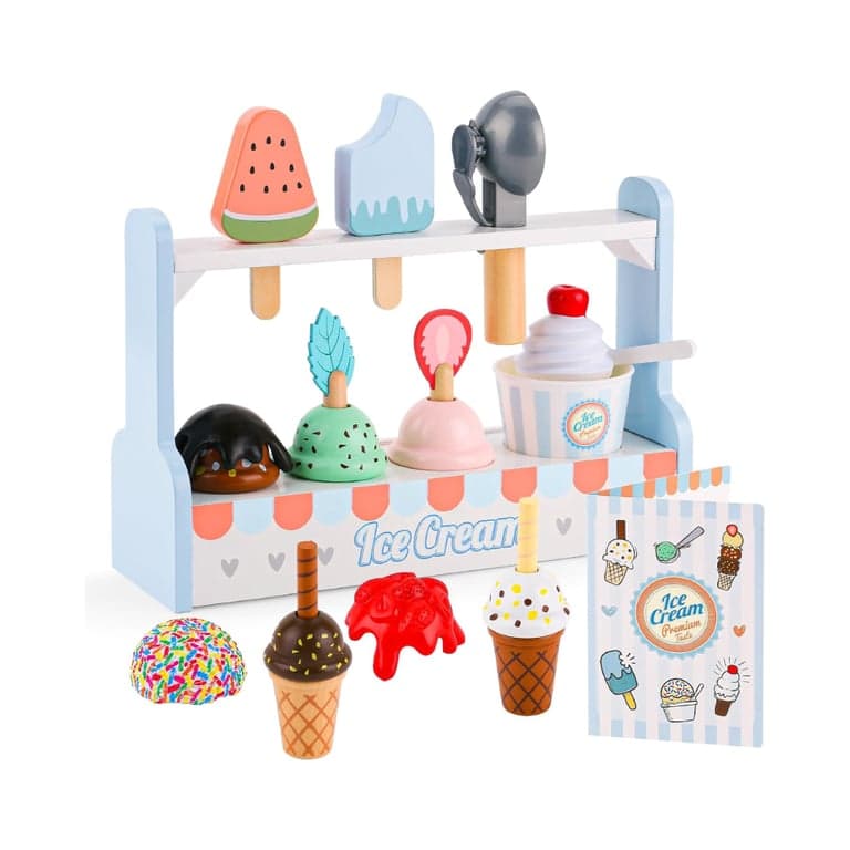 UMU Wooden Ice Cream Counter Play Set