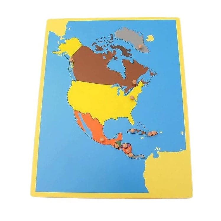 Pink Montessori Small Board Map of North America