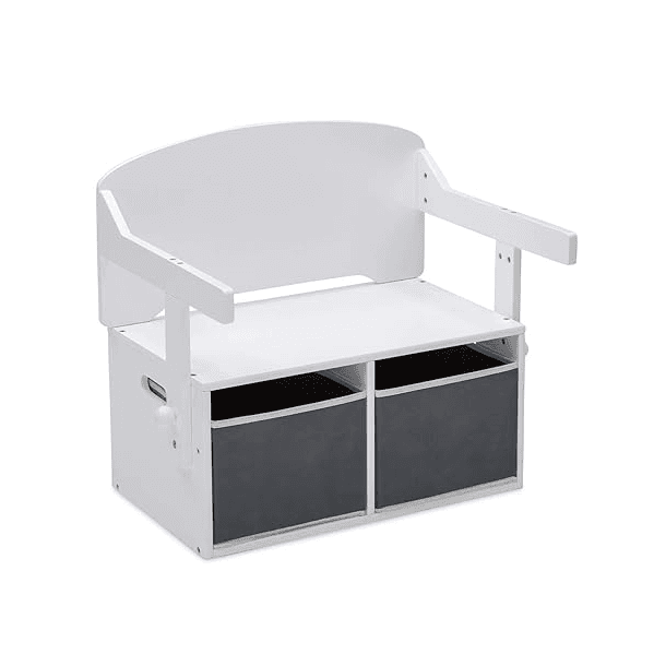 Delta Children MySize Kids Convertible Activity Bench White