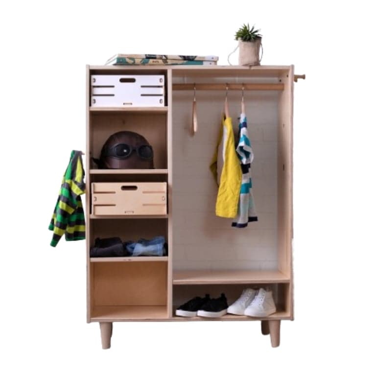 Sprout Kids Alba Montessori Children's Wardrobe Finished Birch With Legs