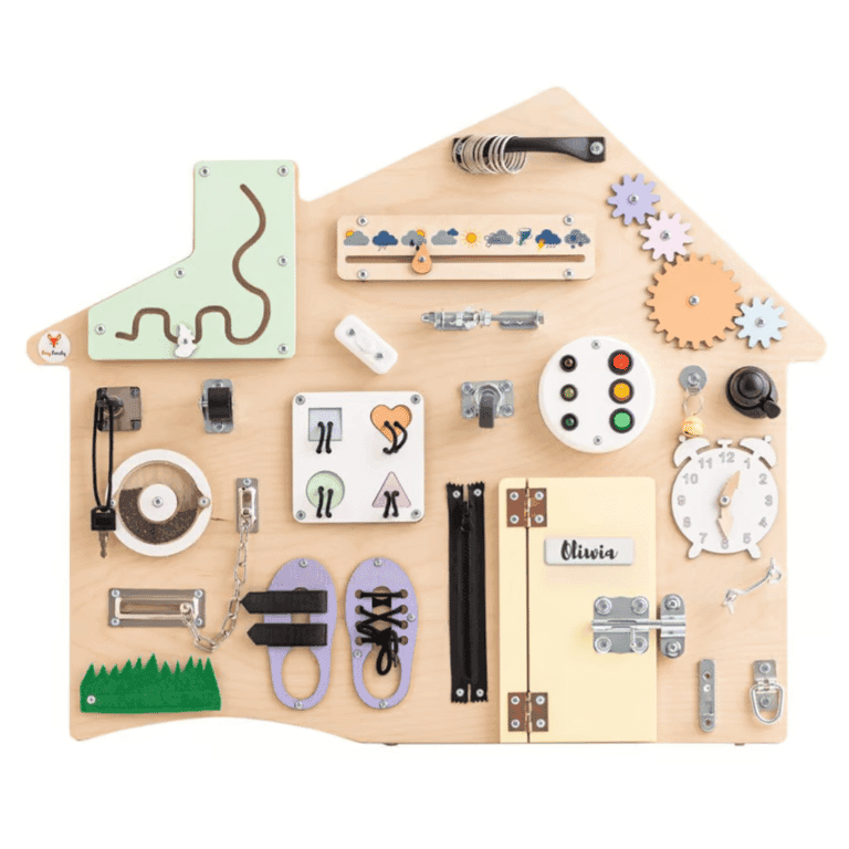 Foxy Family XL Busy Board Pastel Avec Nom et Support