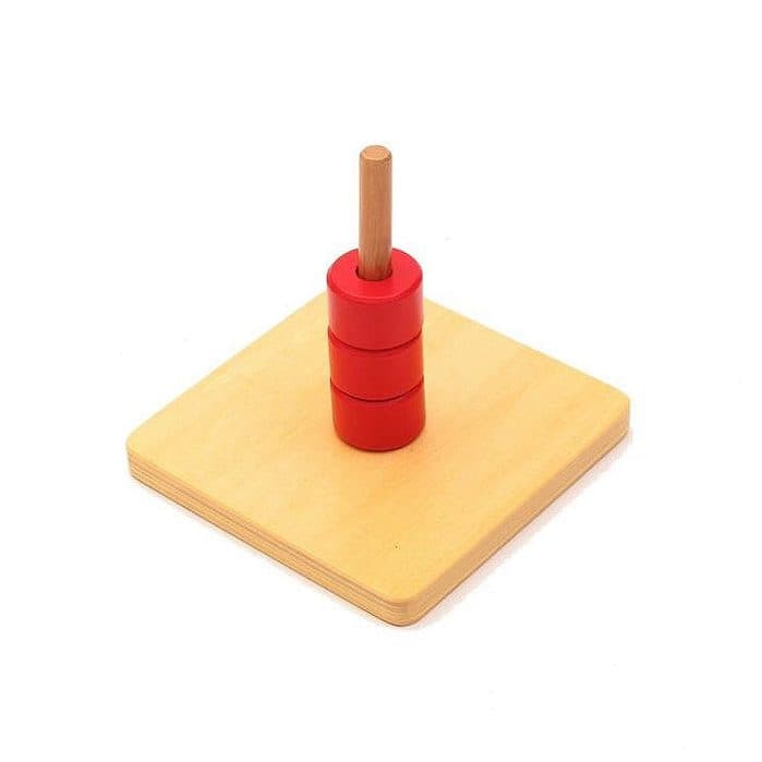 Pink Montessori Discs on Vertical Dowel