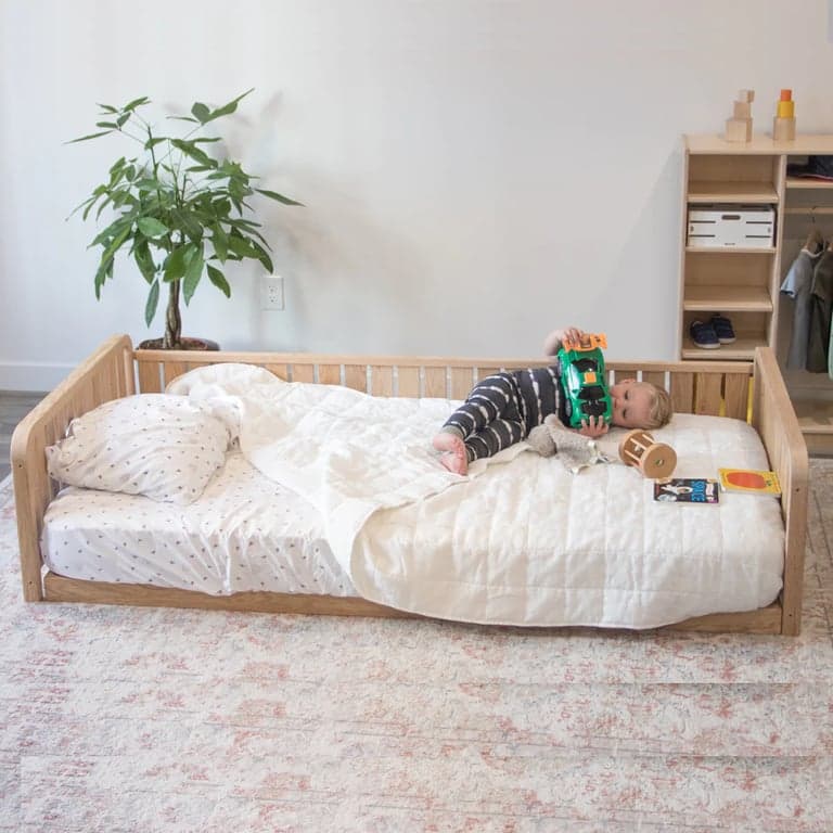 Sprout Kids Sosta Floor Bed Platform With 2 Headboard and Full Side Twin