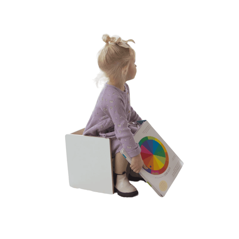 Sprout Kids Flip Chair White & Birch Two Tone