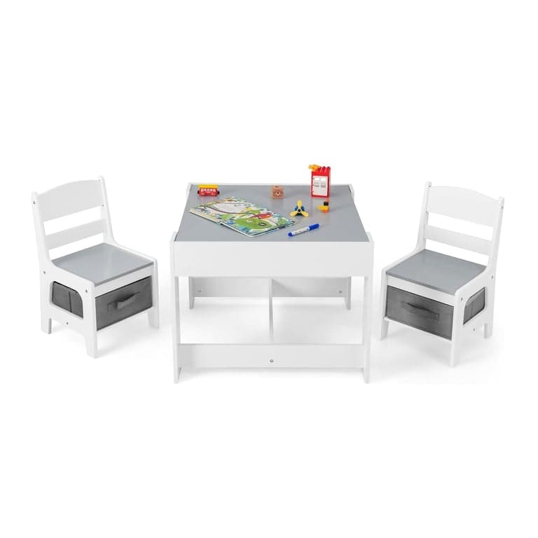 Honey Joy 3-in-1 Table and Chair Set Grey