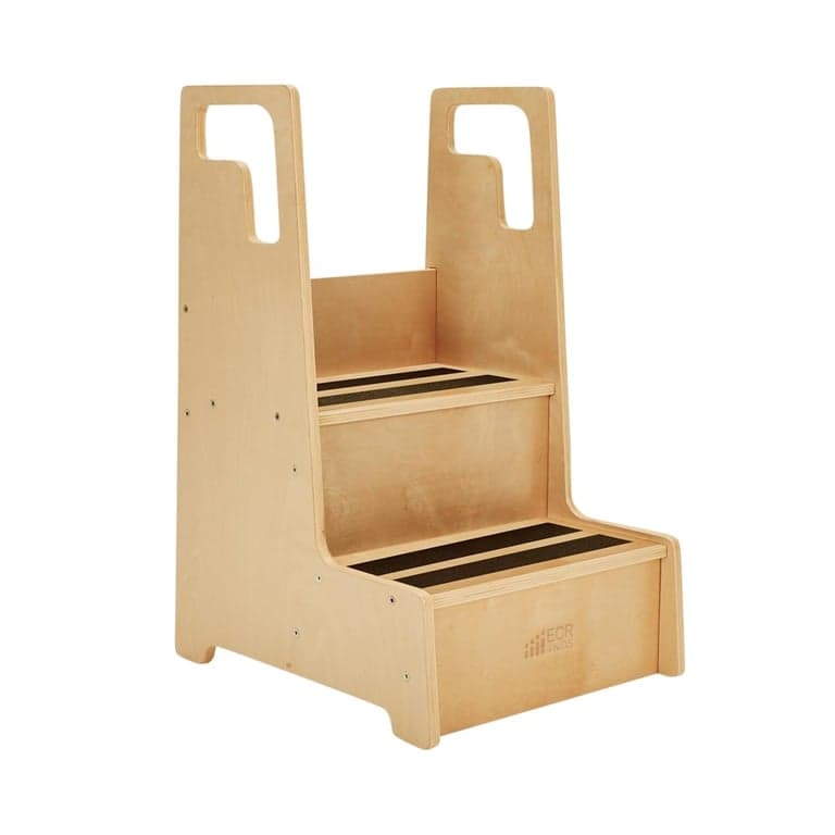 ECR4Kids Reach-Up Step Stool With Handles Natural
